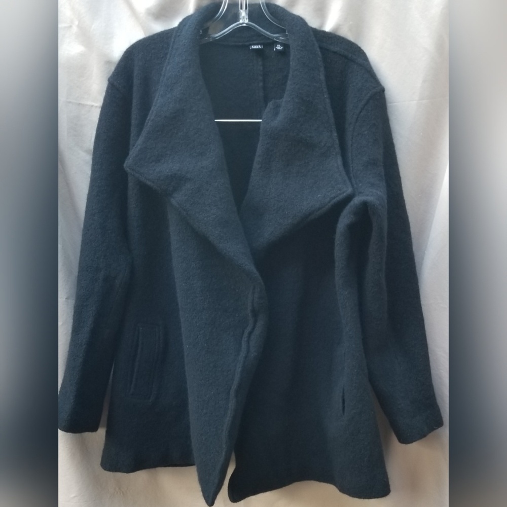 Sax Fifth Avenue Black Wool Wrap Coat